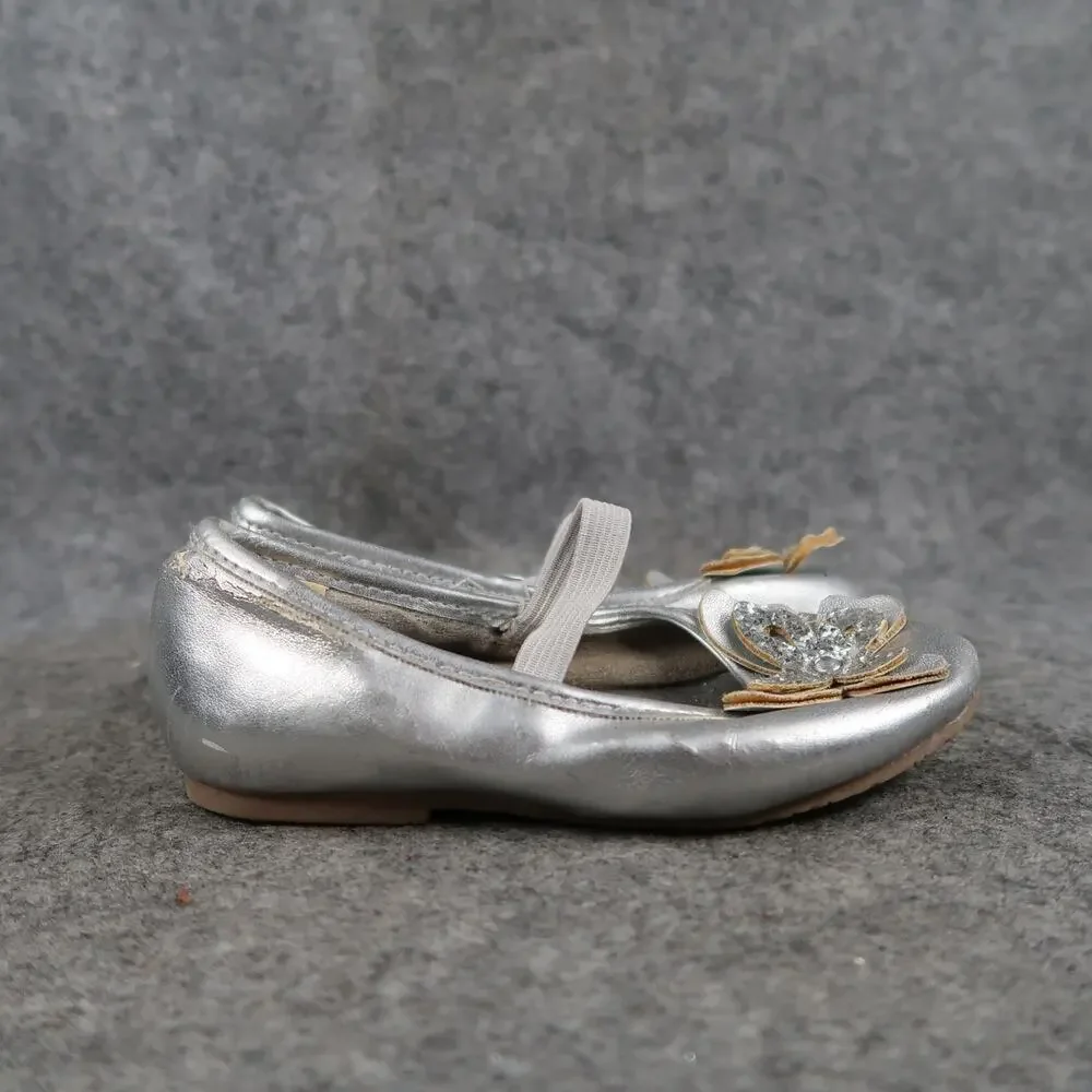 Koala Kids Shoes Toddler 8 Ballet Flats Elastic Strap Metallic Embellished Toe